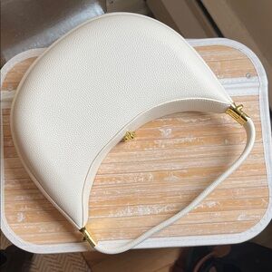 Elegant White faux pebbled Leather Women's Bag